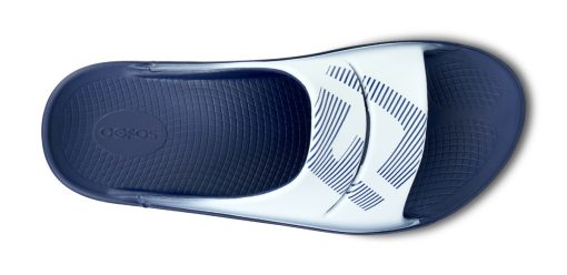FJ X OOFOS Men's OOahh Sport Slide Sandal - Navy - Image 9
