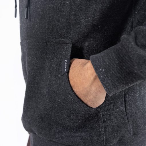 Men's OOmy Knit Hoodie - Dark Charcoal Gray Heather - Image 3
