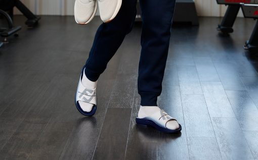 FJ X OOFOS Men's OOahh Sport Slide Sandal - Navy - Image 4