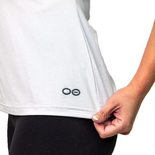 Women's cOOl down V Neck - Light Gray Heather - Image 3